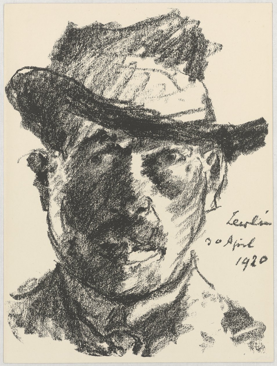 Autoportrét s širokým kloboukem od Lovis Corinth