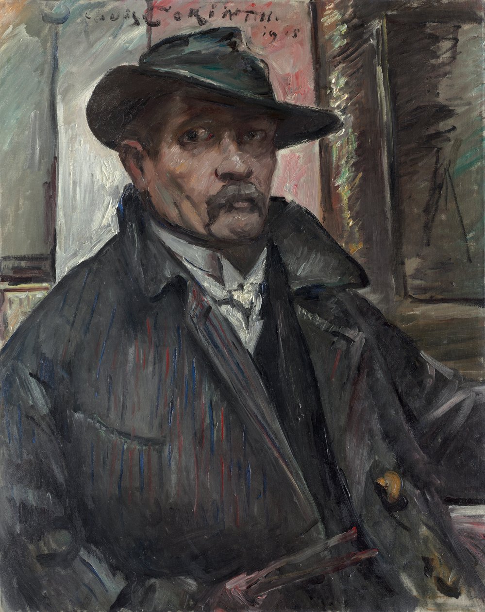 Autoportrét s kloboukem a kabátem od Lovis Corinth