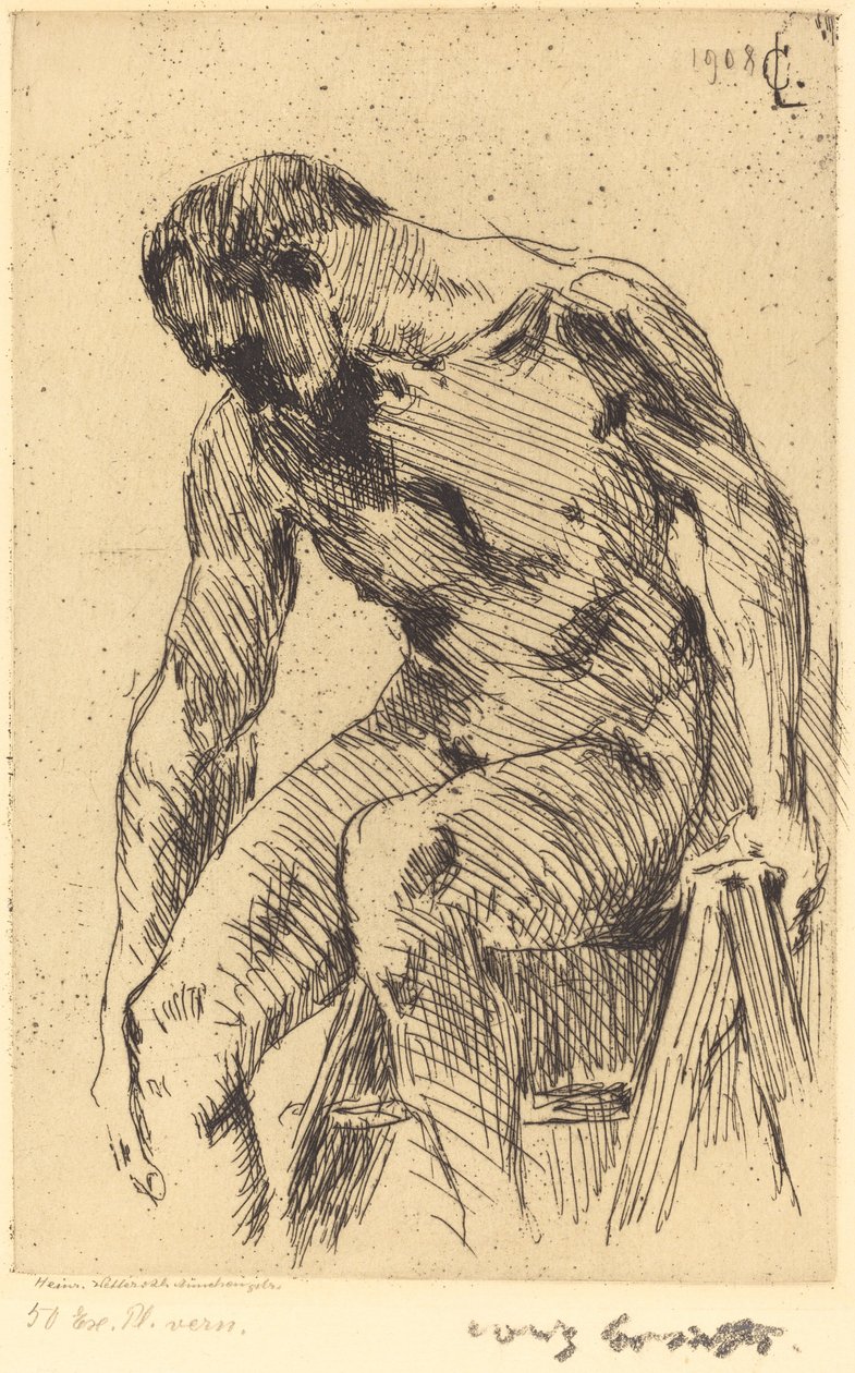 Sedící mužský akt Sedící mužský akt, 1908. od Lovis Corinth