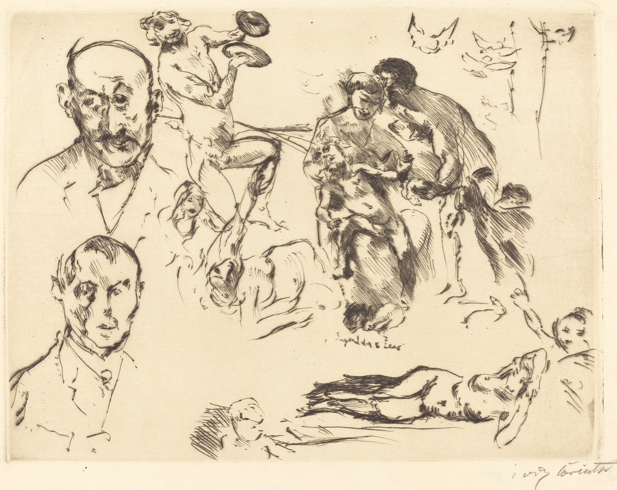Sketches of Men, včetně Maxe Liebermana od Lovis Corinth