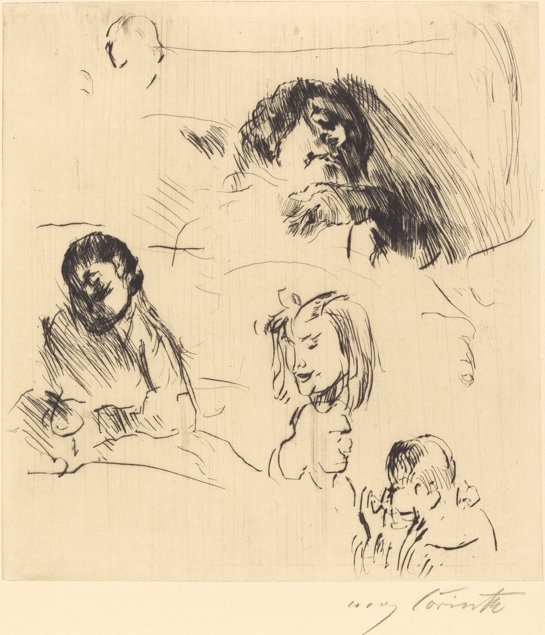 Různé portrétní skici portrétní studie, 1920. od Lovis Corinth