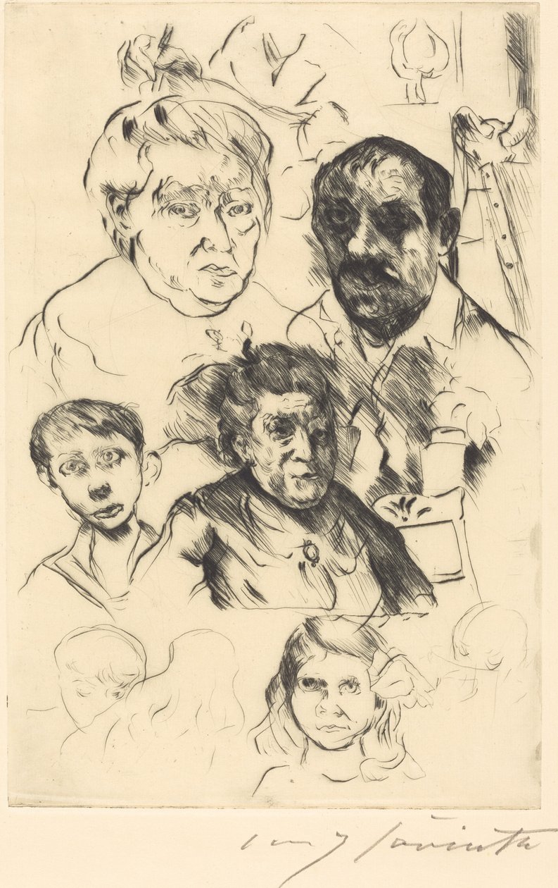 Různé hlavy a autoportrét, 1915. od Lovis Corinth