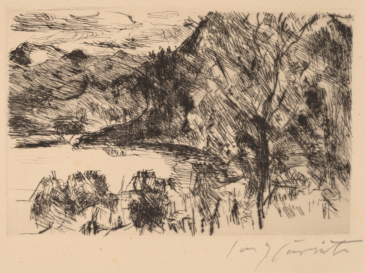Walchensee mit Jochberg (Walchensee s Jochbergem) od Lovis Corinth