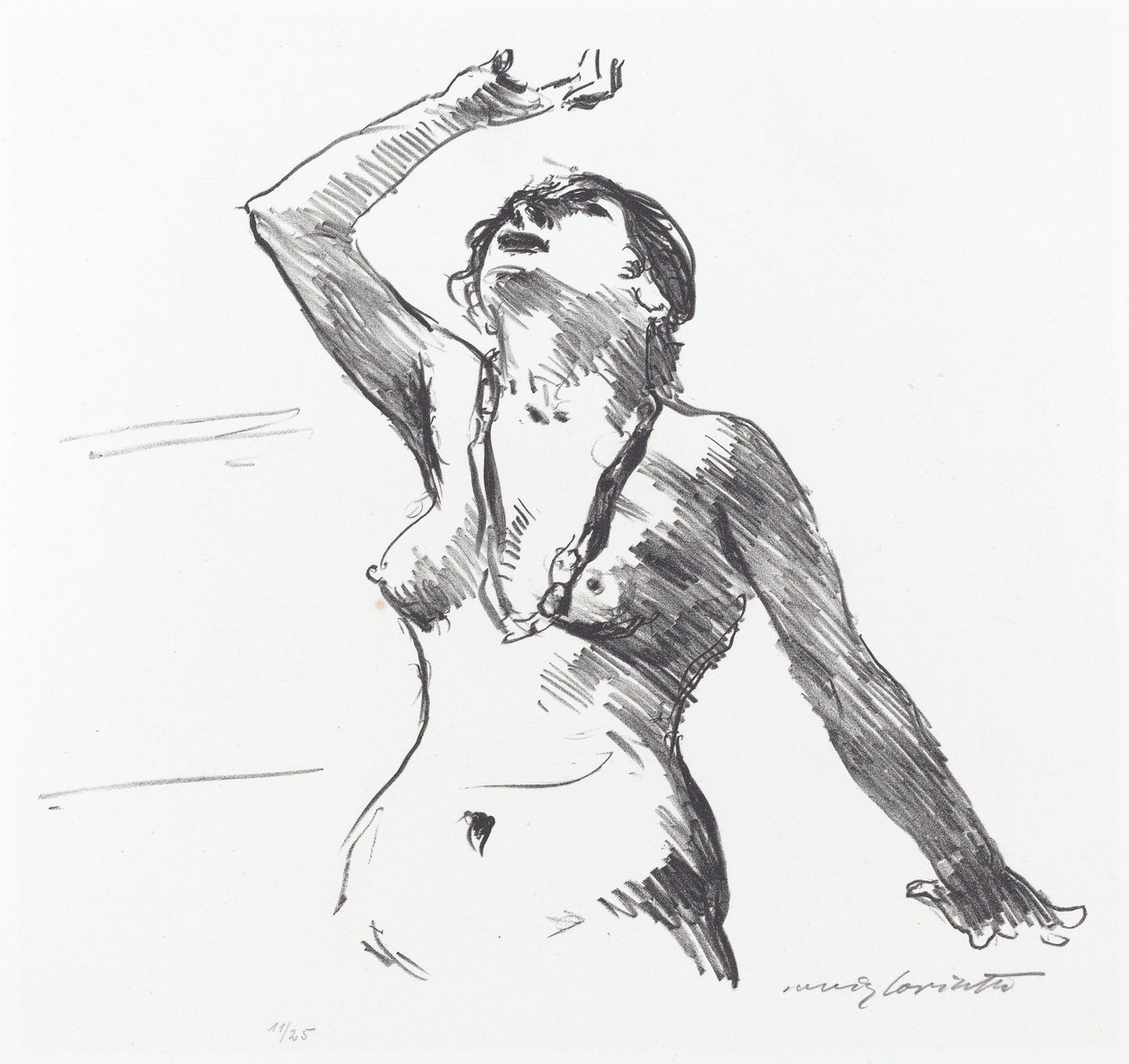 Ženský akt bránící se od Lovis Corinth