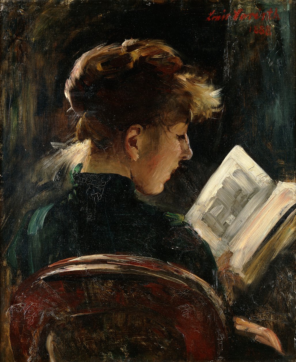 Žena čtení; Reading Girl, 1888 od Lovis Corinth