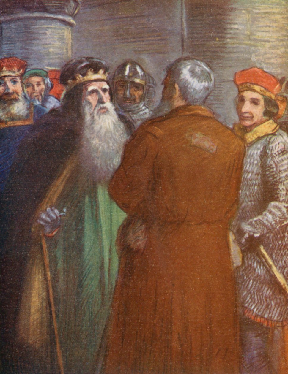 Ilustrace k příběhům Guye z Warwicku (barevná litografie) od Lowes Dalbiac Luard