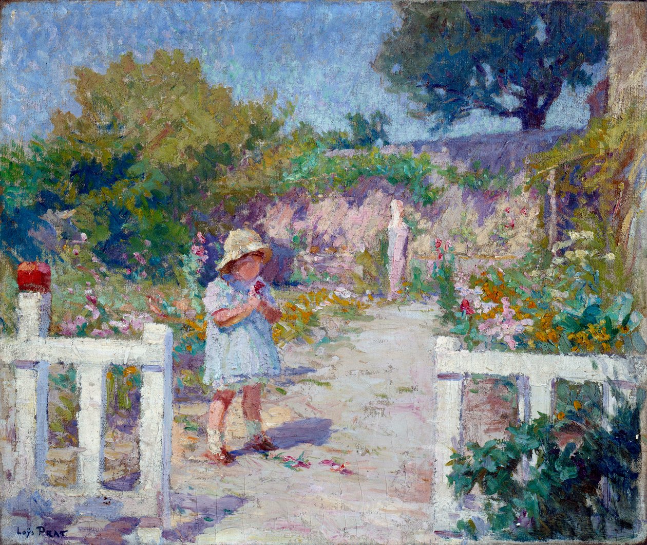 Holčička v zahradě Obraz Josepha Loyse Prata (1879-1934), 20. století. od Loys Prat