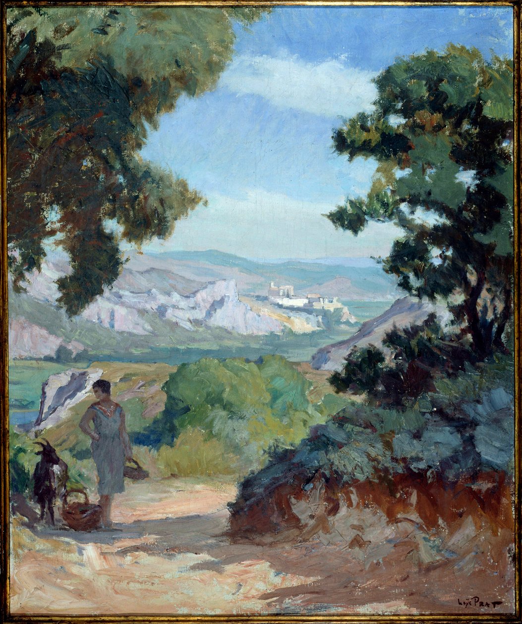 Rhodanská krajinomalba od Josepha Loyse Prata (1879-1934), 20. století. od Loys Prat