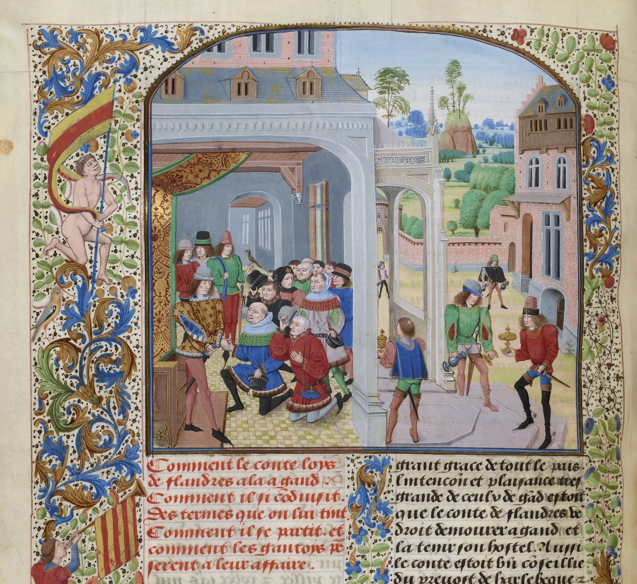 Pocta Ludvíku II. z Male deputací z Gentu, cca 1470-1475. od Loyset Liedet