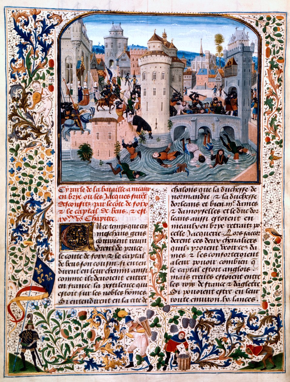 Masakr selských rebelů v Meaux, 1358, c1475 od Loyset Liedet