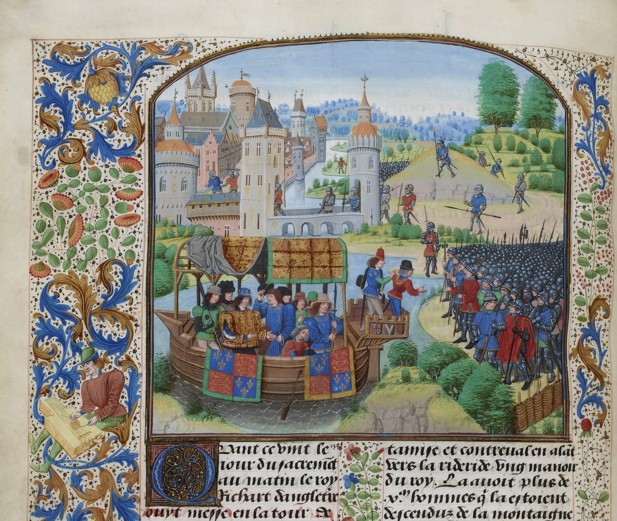 Richard II se setkává s rebely 14. června 1381, asi 1470-1475. od Loyset Liedet