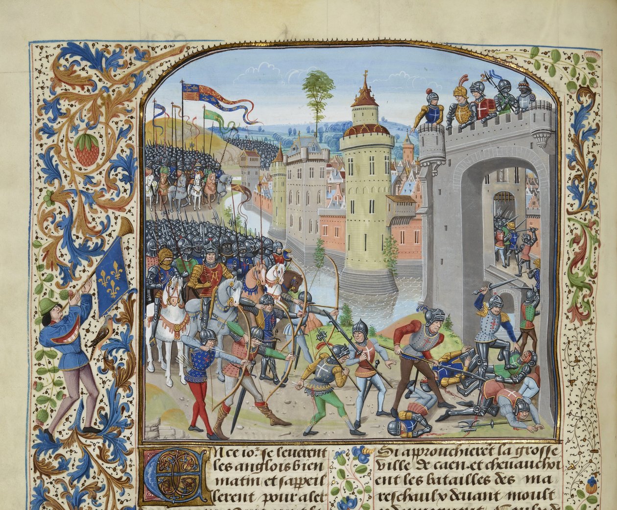 Bitva u Caen v roce 1346, asi 1470-1475. od Loyset Liedet