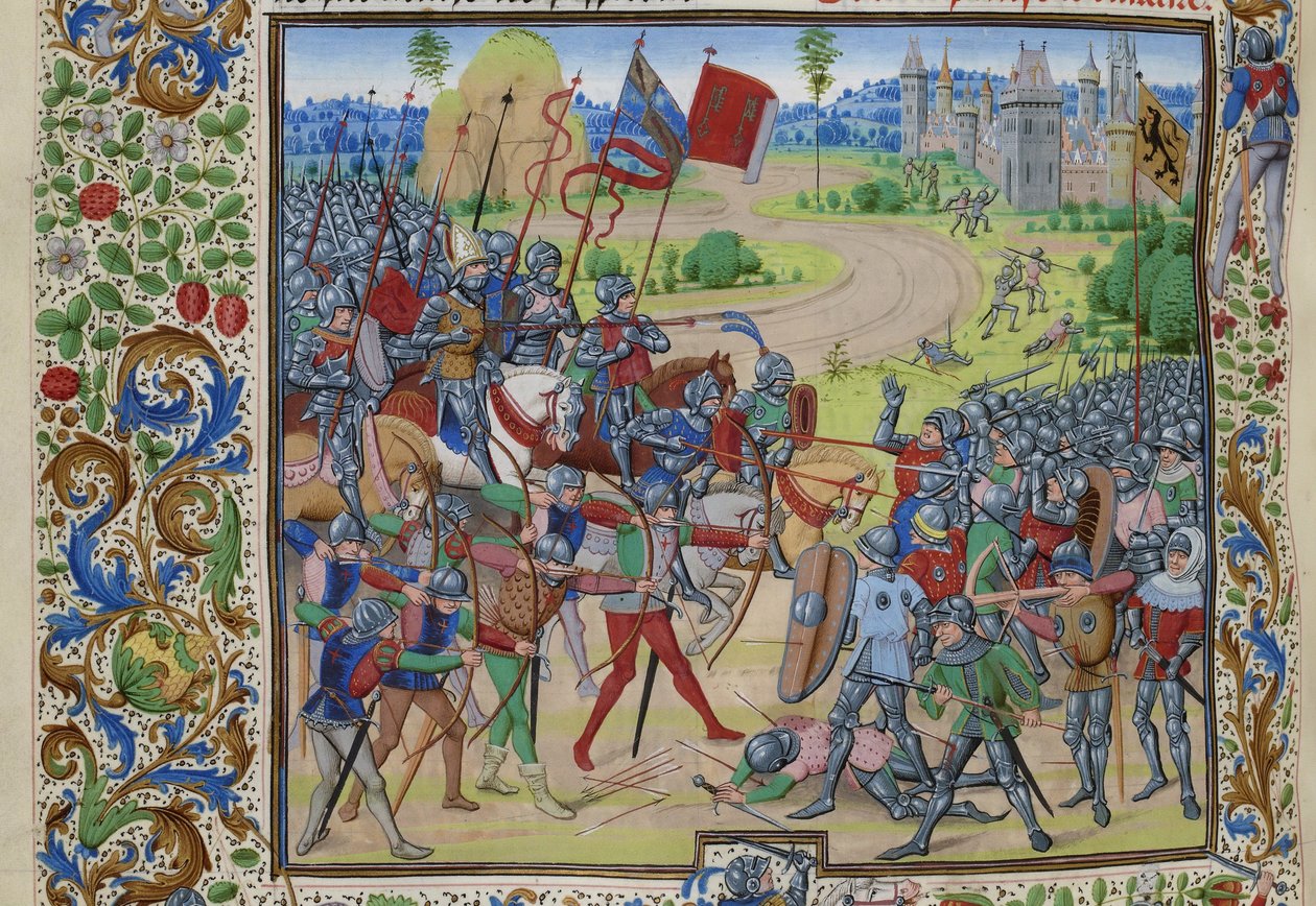 Bitva u Dunkerque dne 25. května 1383, asi 1470-1475. od Loyset Liedet