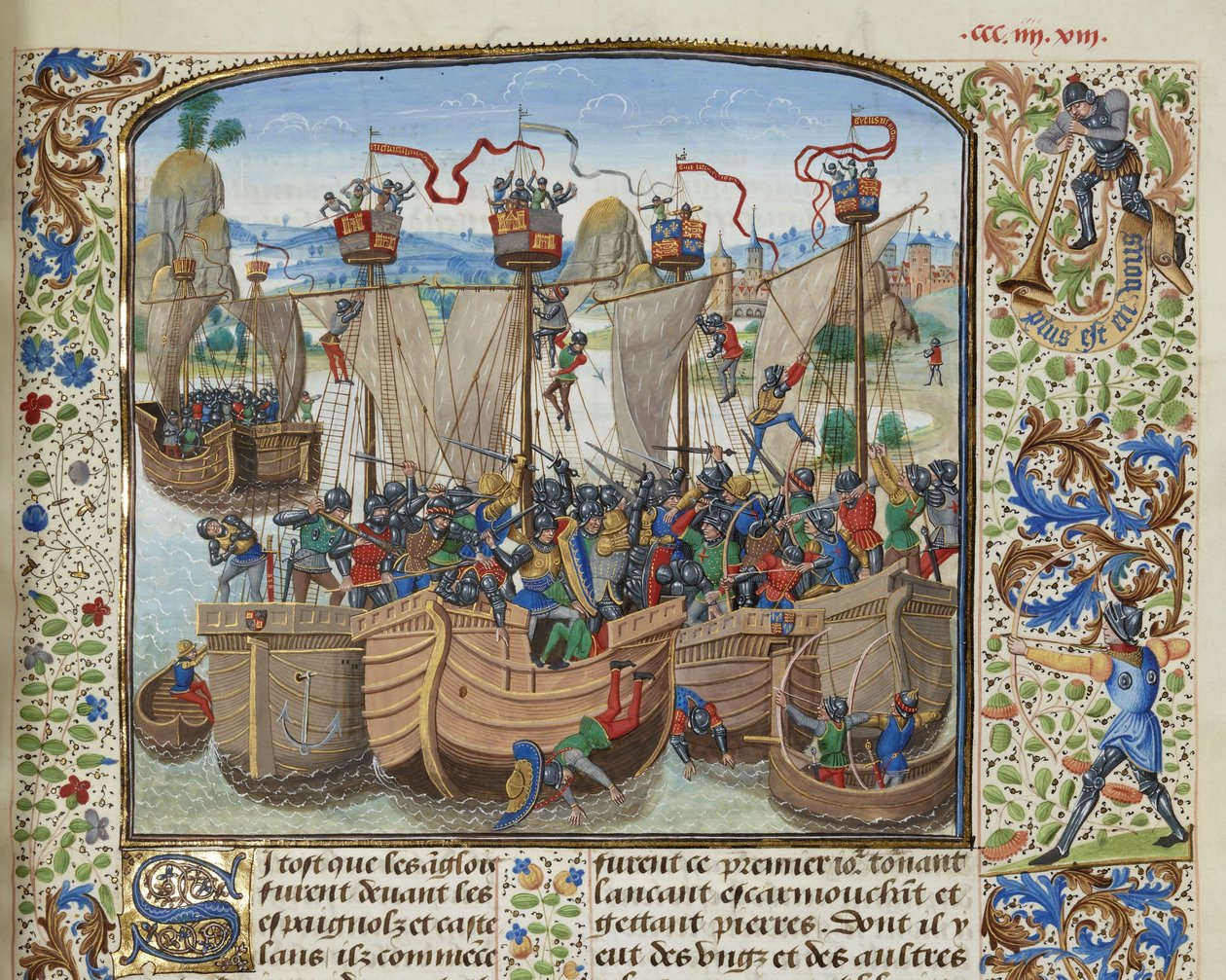 Bitva u La Rochelle, 1372, cca 1470-1475. od Loyset Liedet