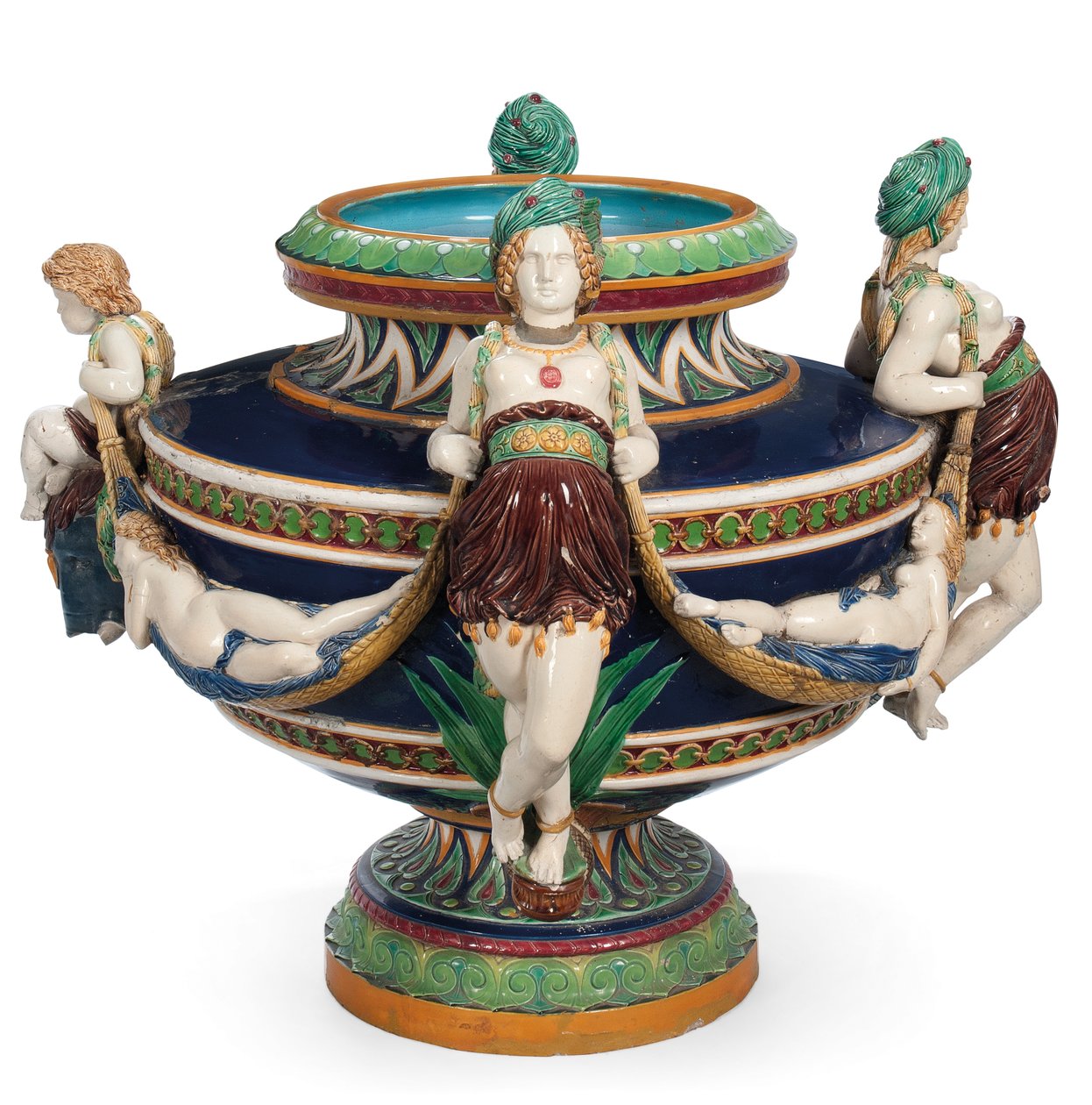Velká majolika Minton jardiniere, kolem roku 1870 (keramika) od Ltd Mintons