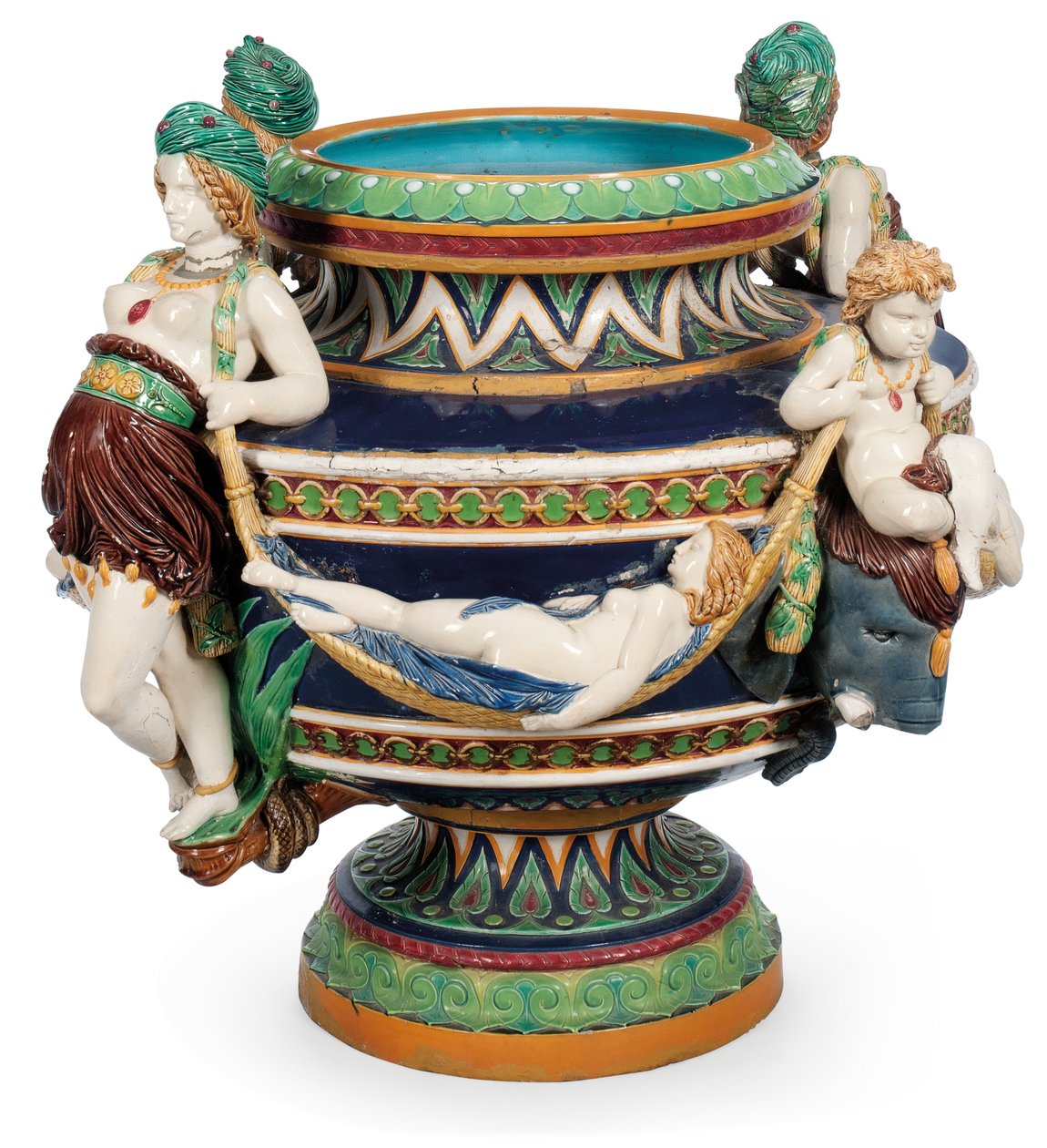 Velká majolika Minton jardiniere, kolem roku 1870 (keramika) od Ltd Mintons