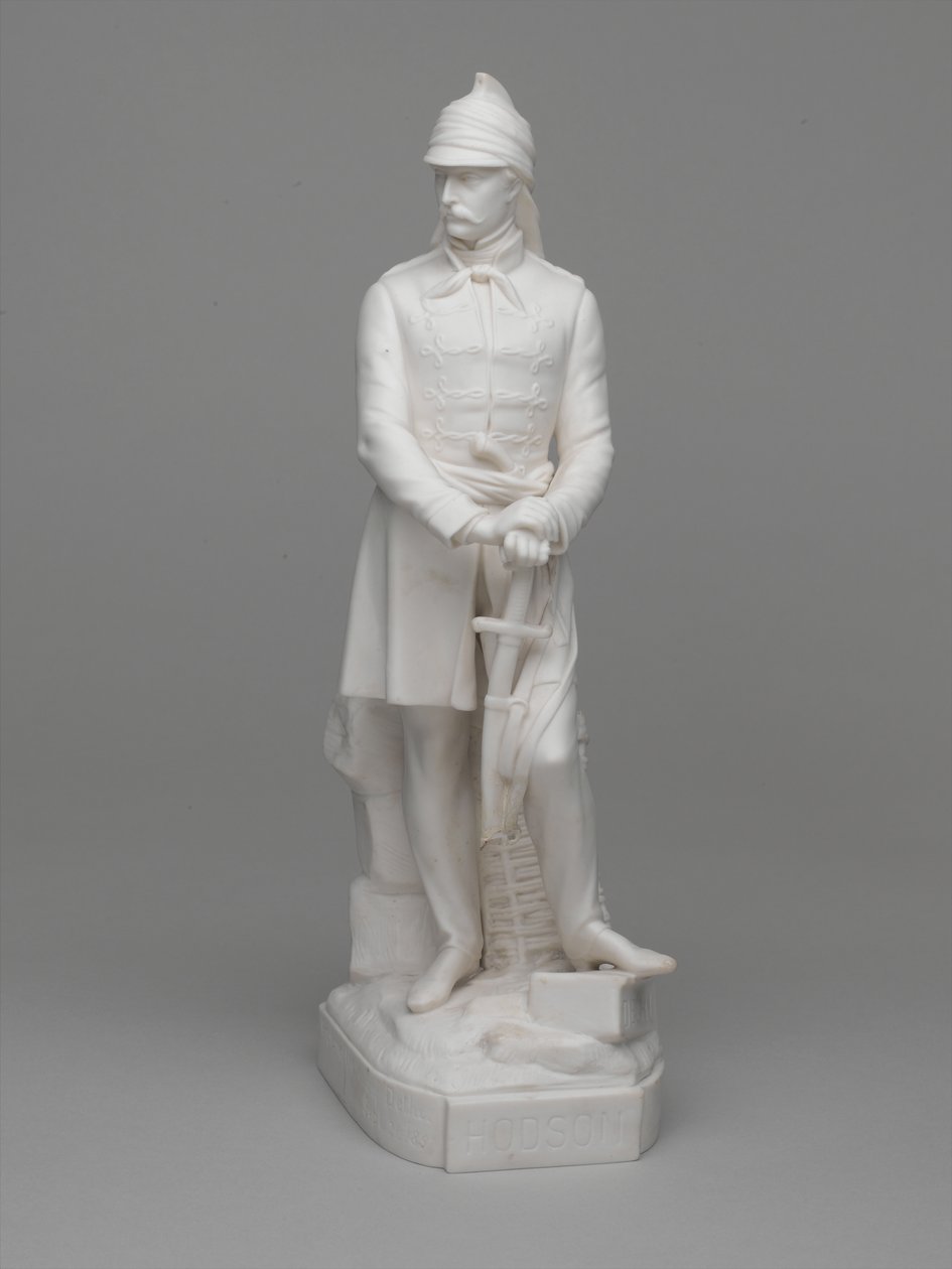 Parian ware soška poručíka (později majora) Williama Hodsona od Ltd Mintons