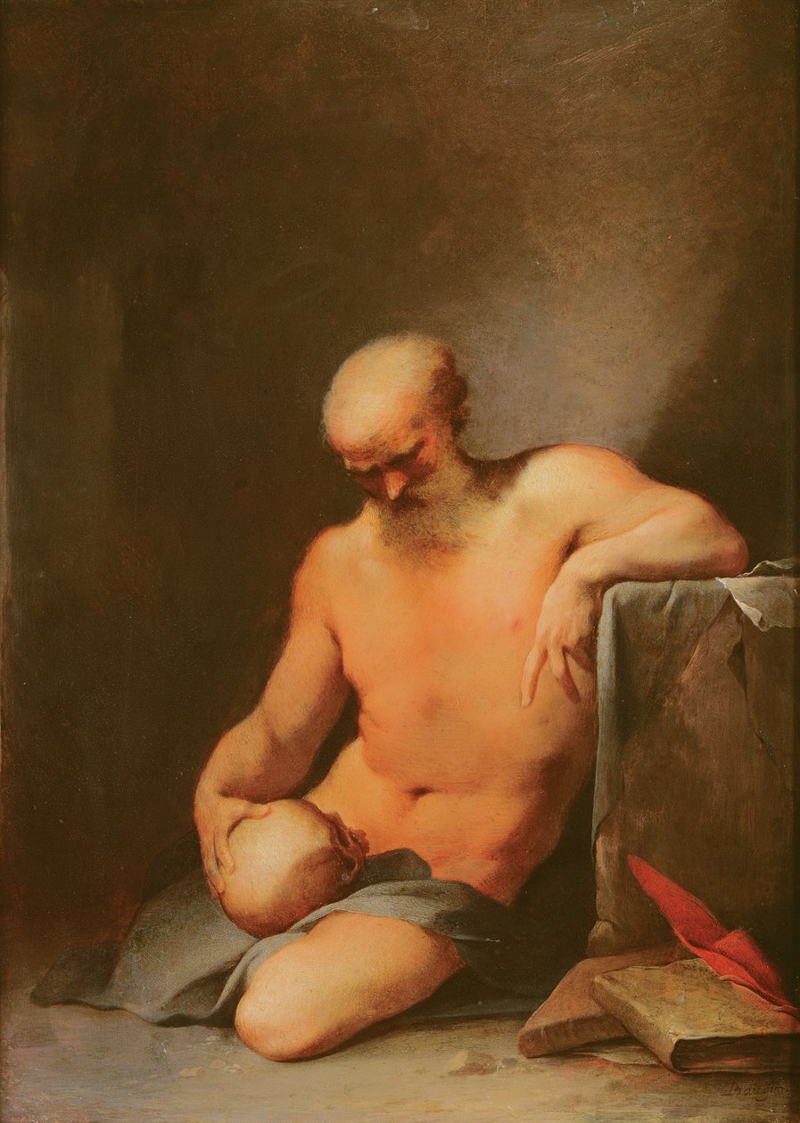 Svatý Jeroným (olej na mědi) od Lubin Baugin
