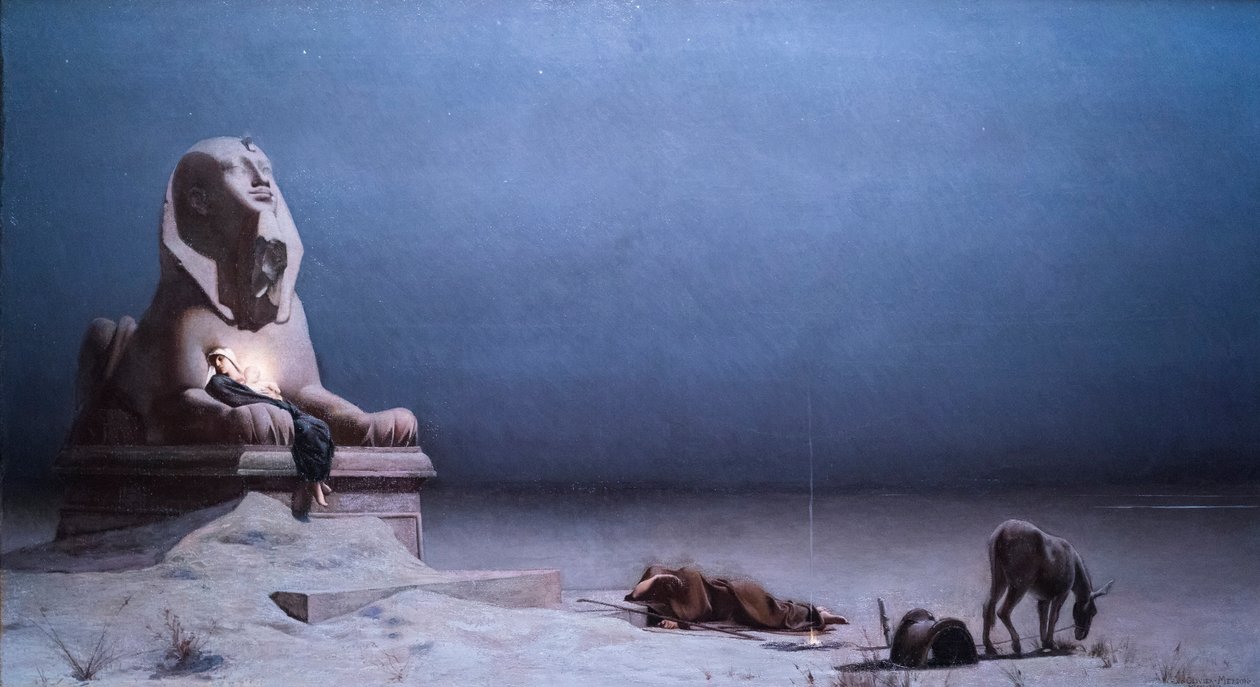 "Le Repos de la Sainte Famille pendant la Fuite en Egypte" Obraz od Luc Olivier Merson (1846-1920) 1879 Velikost 77 x 133 cm Olej na plátně Musee des Beaux Arts, Nice od Luc-Oliver Merson