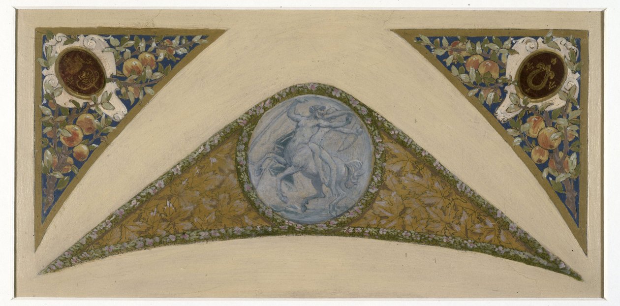 Skica Festivalového schodiště na pařížské radnici: Sagittaire, mezi lety 1888 a 1898 (olej) od Luc Oliver Merson