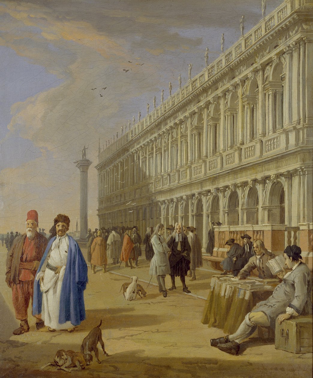 Benátky: Piazzetta s figurami, 18. století od Luca Carlevaris