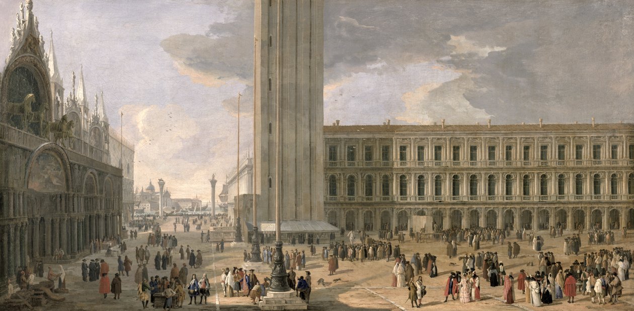 Pohled na Piazza San Marco, Benátky, c.1726 od Luca Carlevaris
