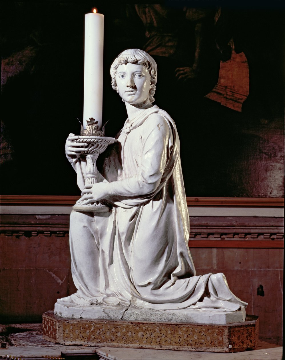 Anděl drží svíčku (glazovaná keramika) (detail viz 97635) (pár viz 97637-8) od Luca Della Robbia