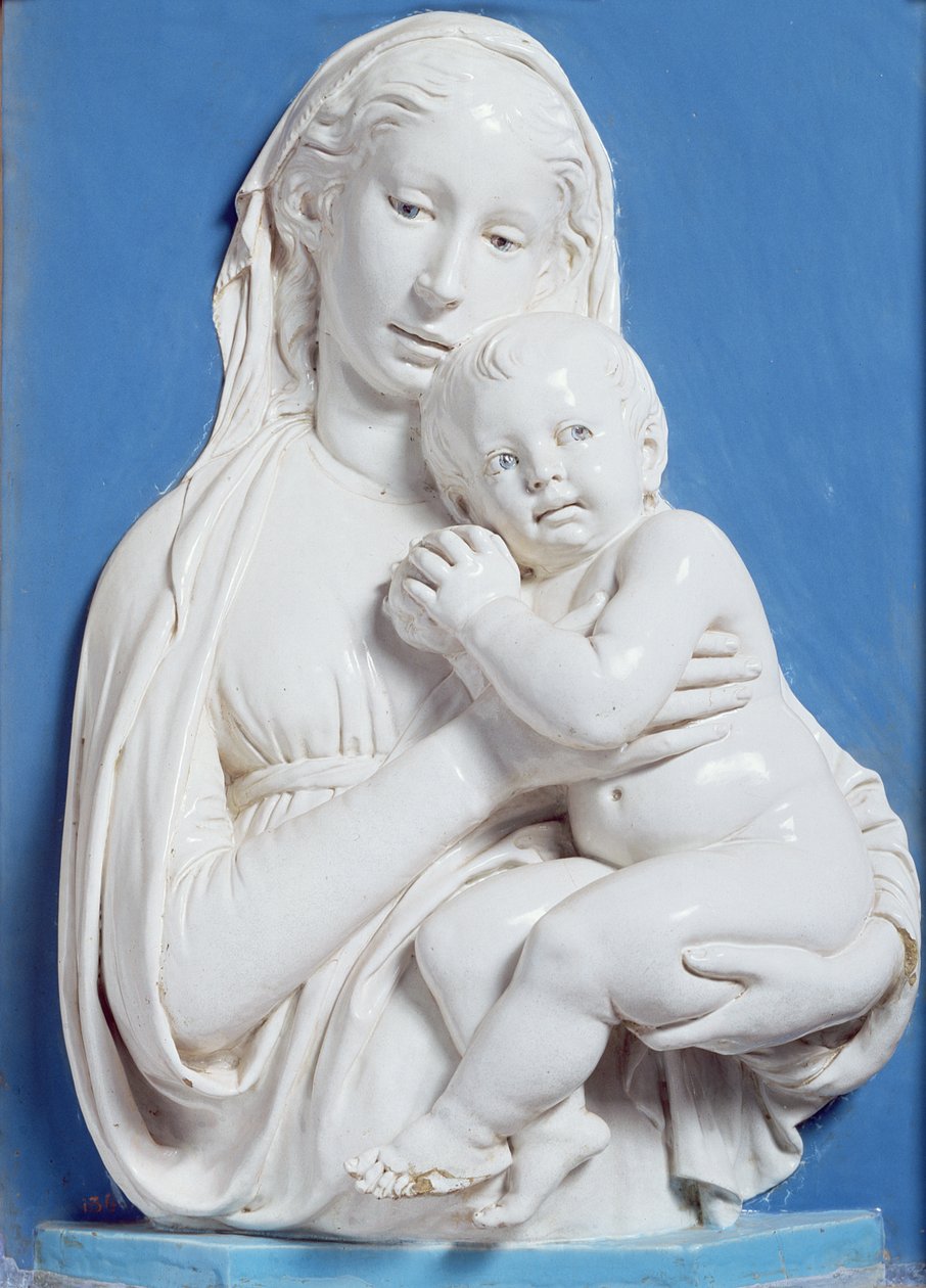 Madonna z jablka (glazovaná terakota) od Luca Della Robbia