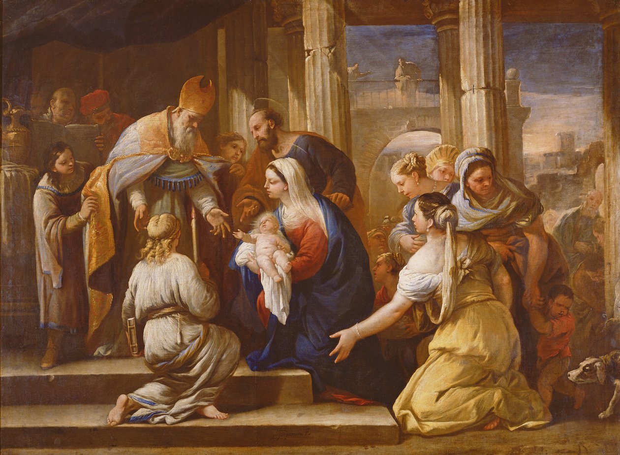 Prezentace v chrámu od Luca Giordano