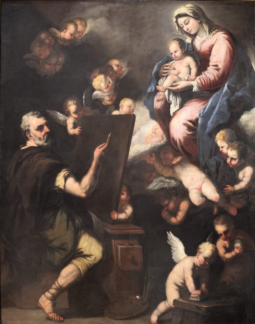 Svatý Lukáš malování Panny Marie od Luca Giordano