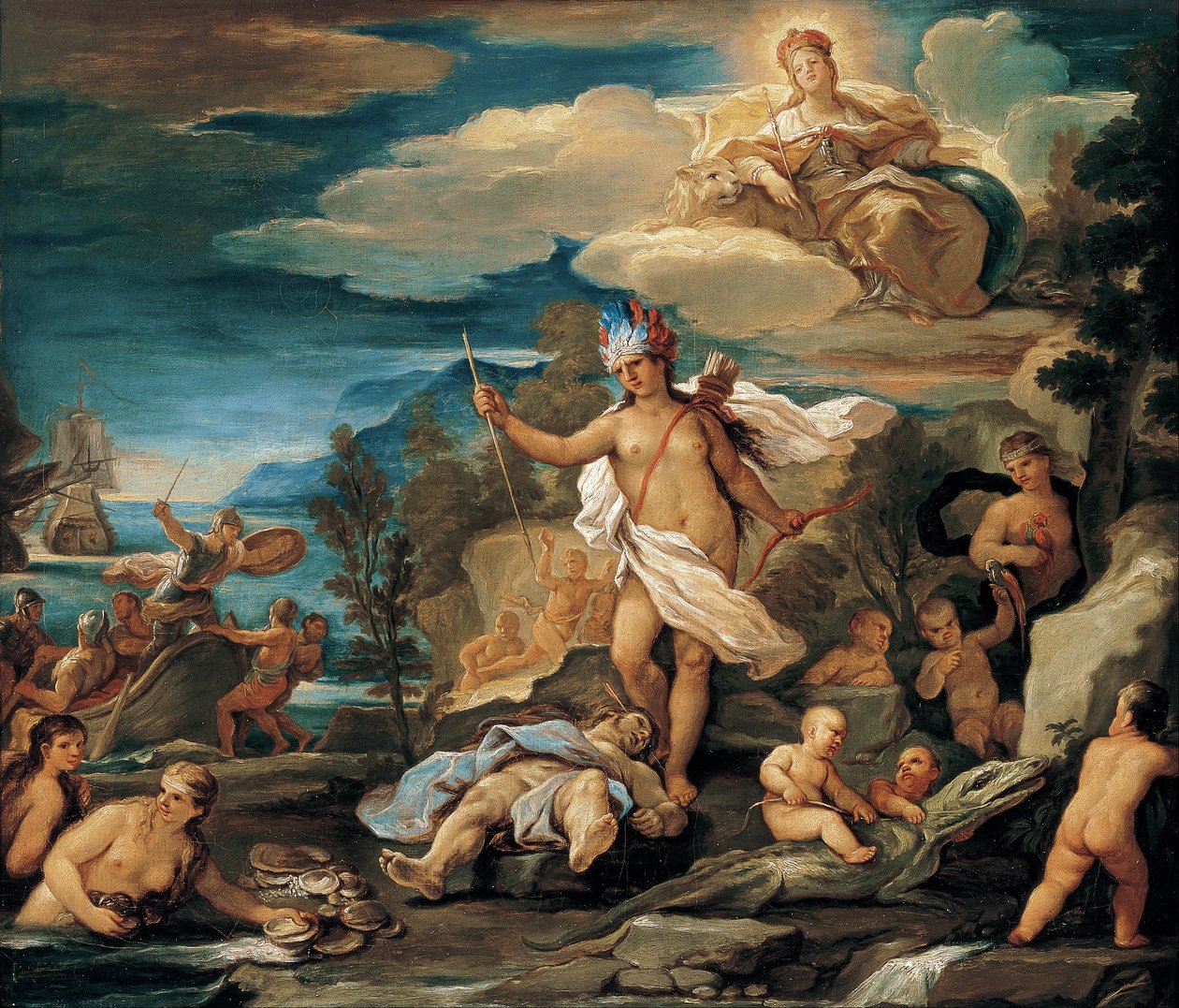 Série čtyř částí světa. Amerika od Luca Giordano