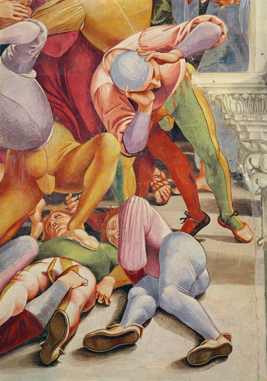 Detail proroků a konce světa, vstupní stěna kaple Madonna di San Brizio, 1499-1504 (detail 434199) od Luca Signorelli