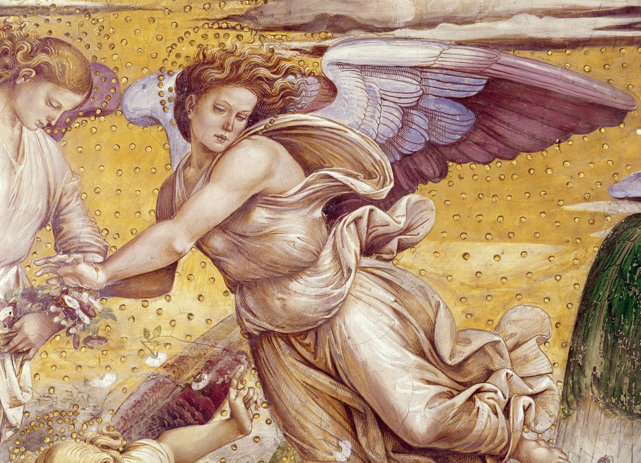 Detail vyvolených v ráji, z kaple Madonna di San Brizio, 1499-1504 od Luca Signorelli