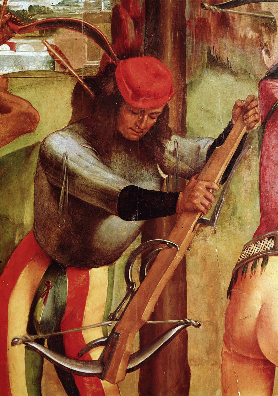 Umučení sv. Šebestiána, detail střelce (detail 165896) od Luca Signorelli