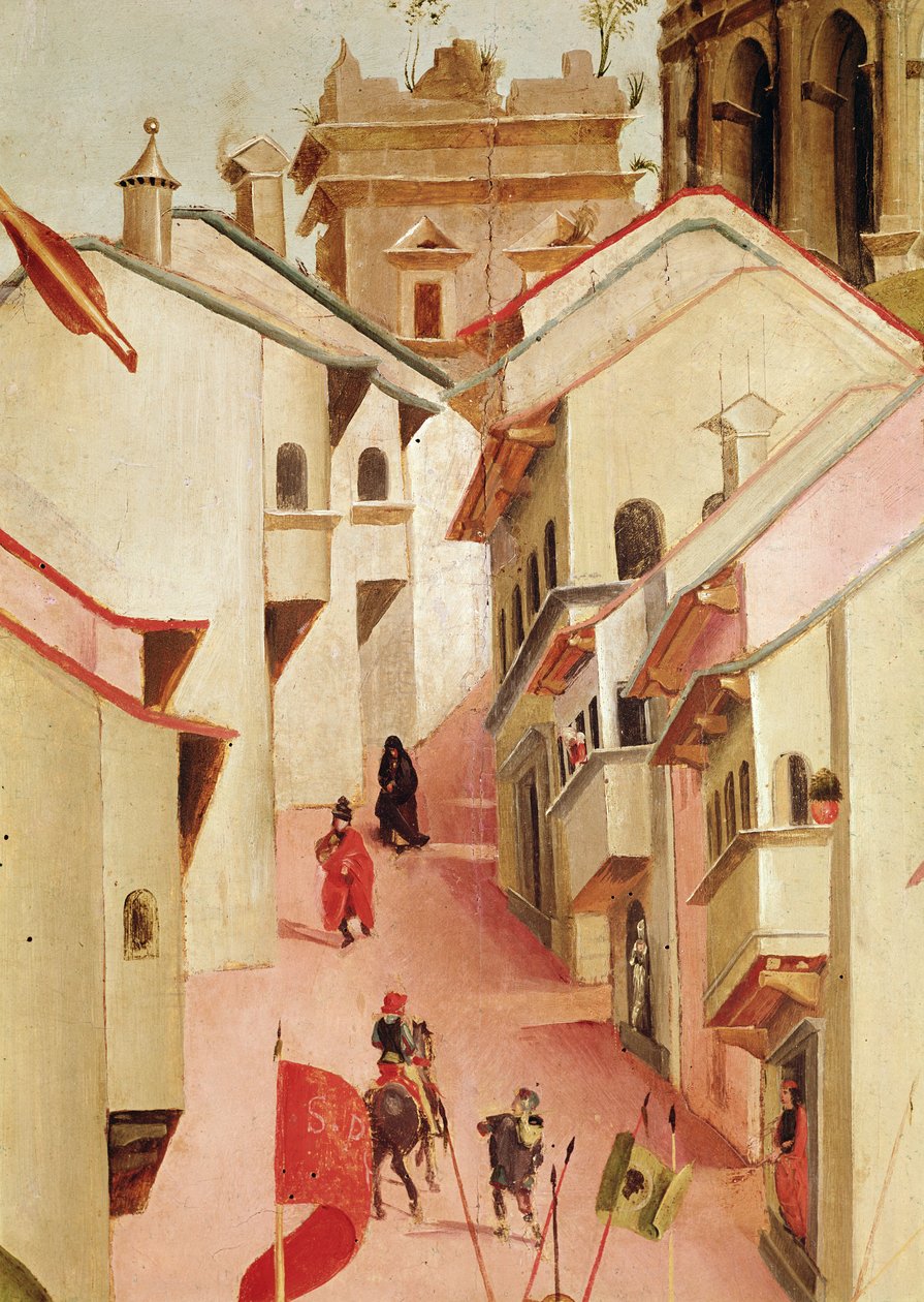 Umučení sv. Šebestiána, detail města (detail 165896) od Luca Signorelli