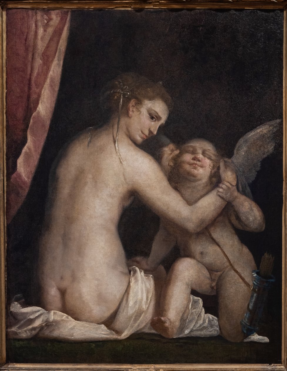 Fontanellato, Labirinto della Masone, Franco Maria Ricci Umělecká sbírka: "Venus se zavázanýma očima Cupid" od Luca Cambiaso