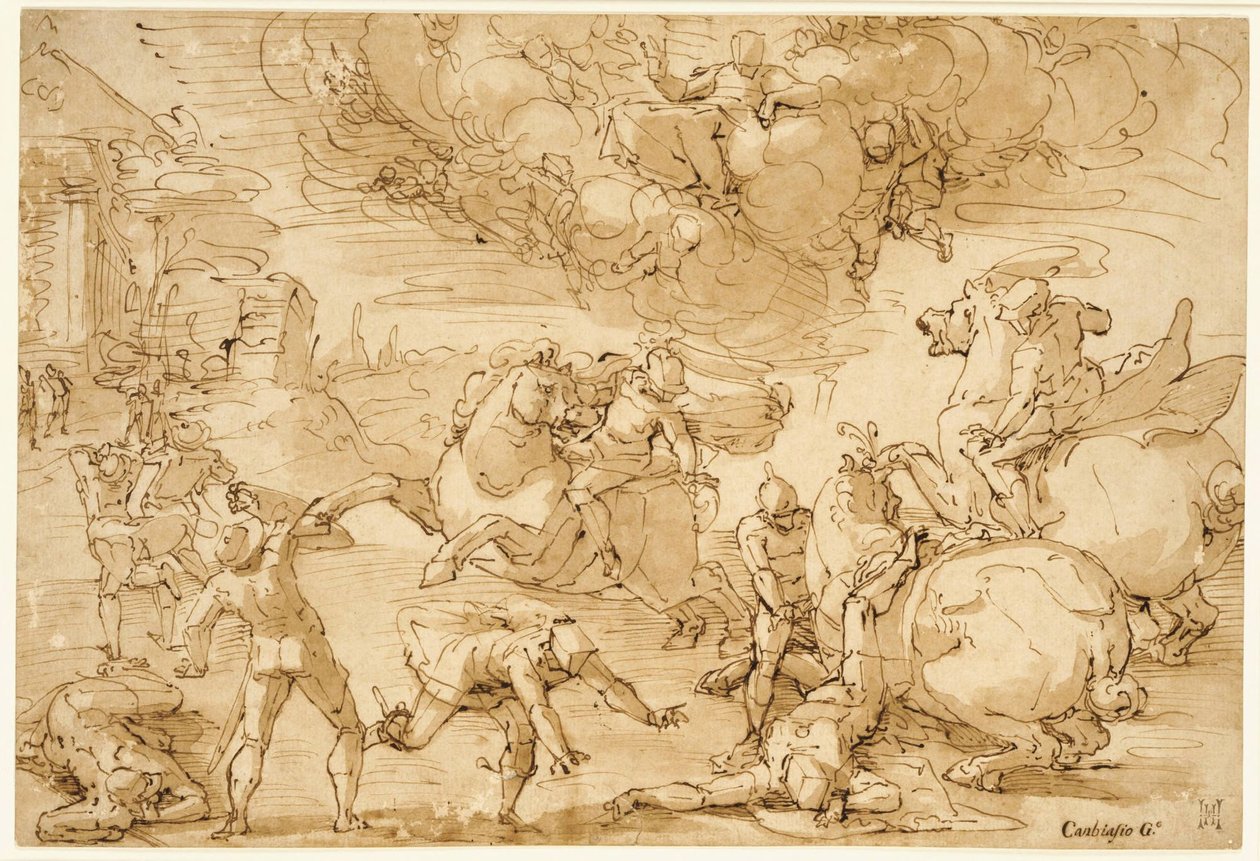Die Bekehrung des Heiligen Paulus od Luca Cambiaso
