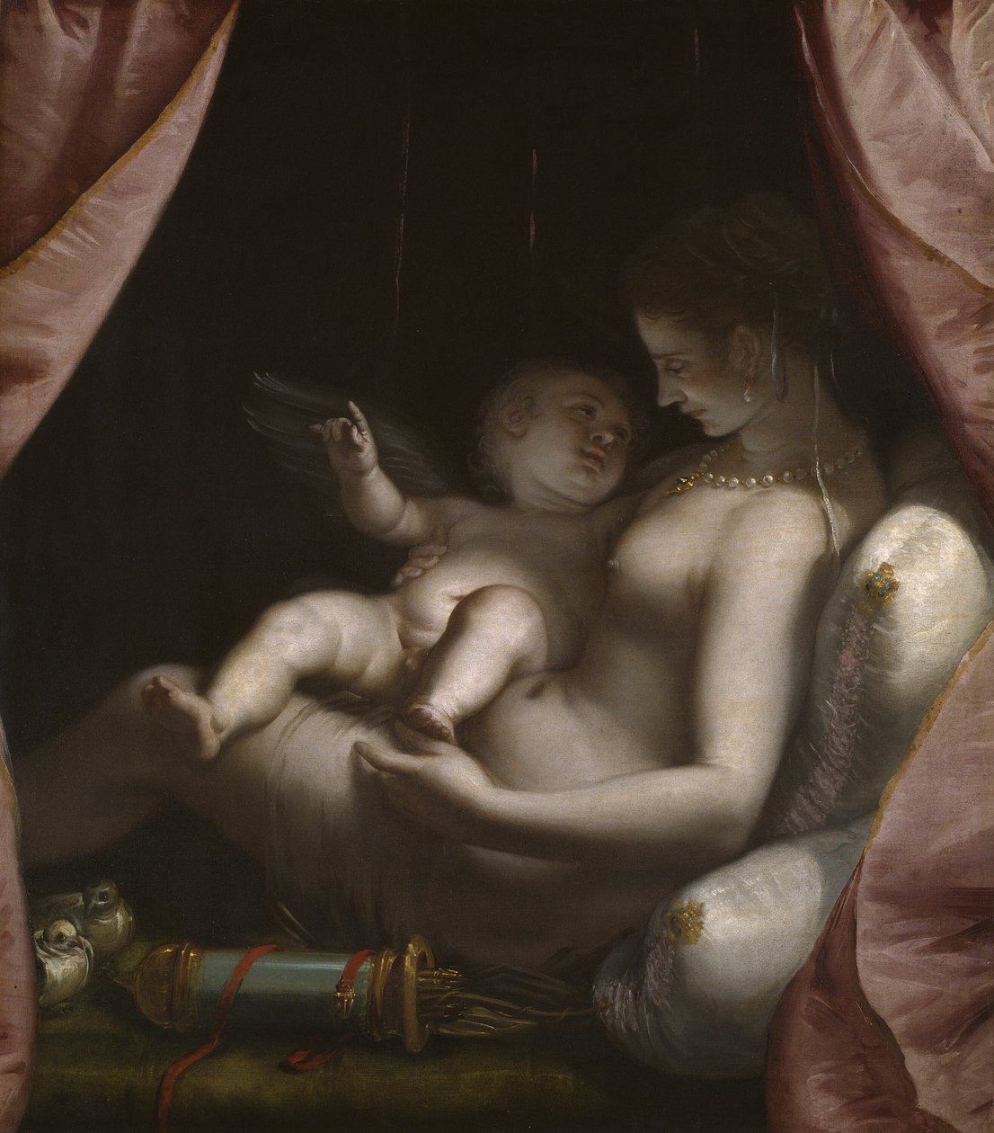 Venuše a Amor od Luca Cambiaso