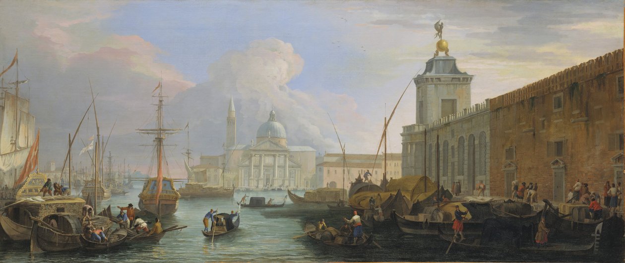Bacino, Benátky, s Dogana a vzdálený pohled na Isola di San Giorgio, ca. 1709. od Luca Carlevarijs