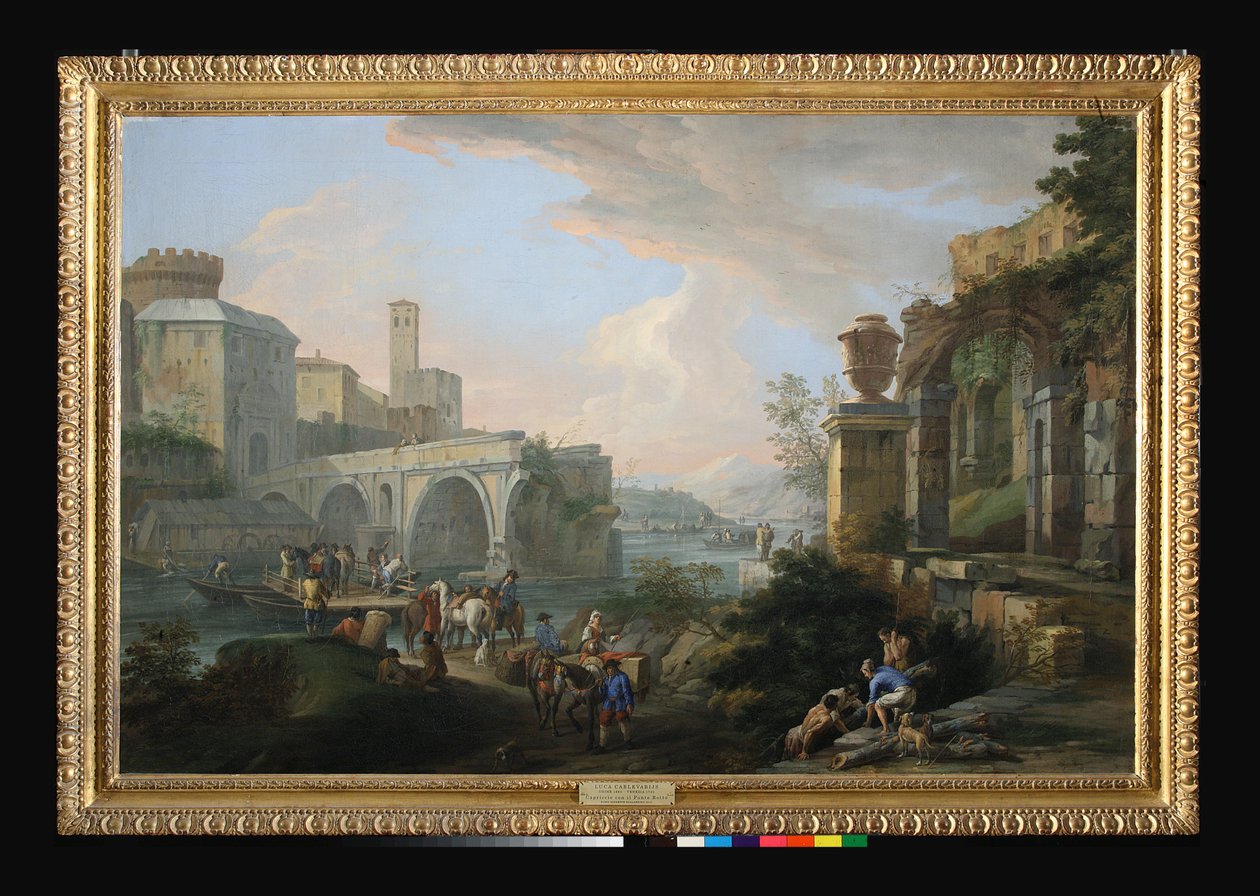 Capriccio s Ponte Rotto, kolem roku 1714 (olej na plátně) od Luca Carlevaris