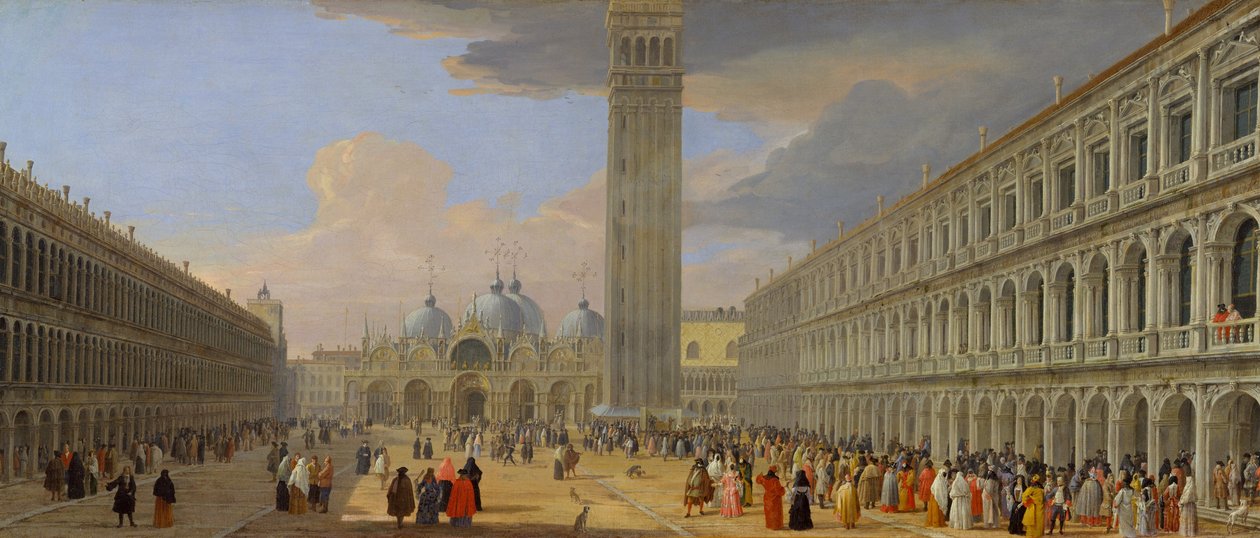 Piazza San Marco, Benátky, kolem roku 1709 od Luca Carlevaris