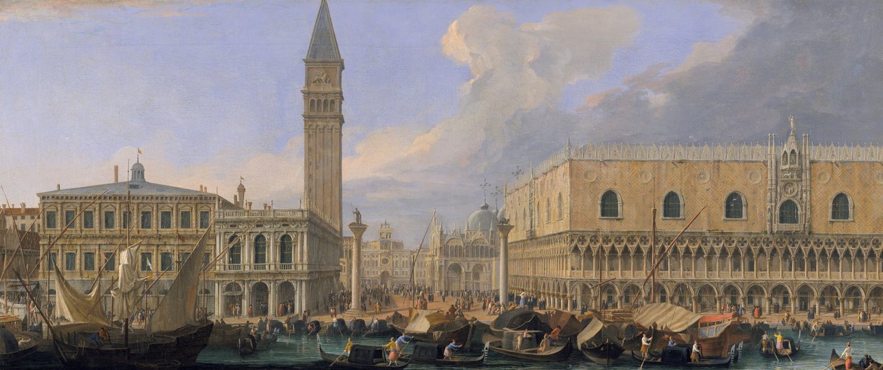Molo, Benátky, z Bacino di San Marco, kolem roku 1709 od Luca Carlevaris