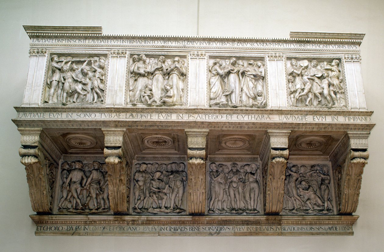 Rekonstruovaná Cantoria, cca 1432-8 (mramor) od Luca Della Robbia