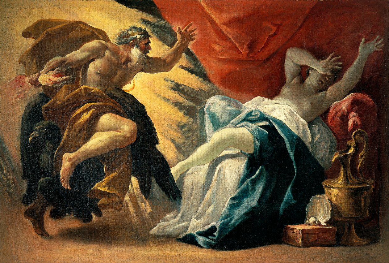 Jupiter a Semele, Luca Ferrari (1605-1654) od Luca Ferrari