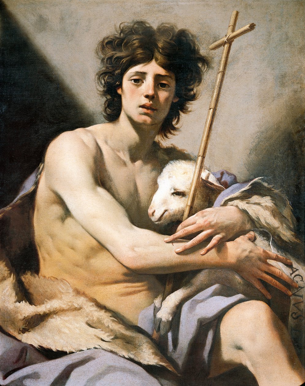 St John Baptist, Luca Ferrari (1605-1654), olej na plátně od Luca Ferrari