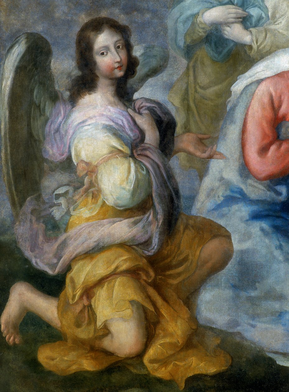 Anděl, detail Klanění pastýřů od Luca Fiammingo