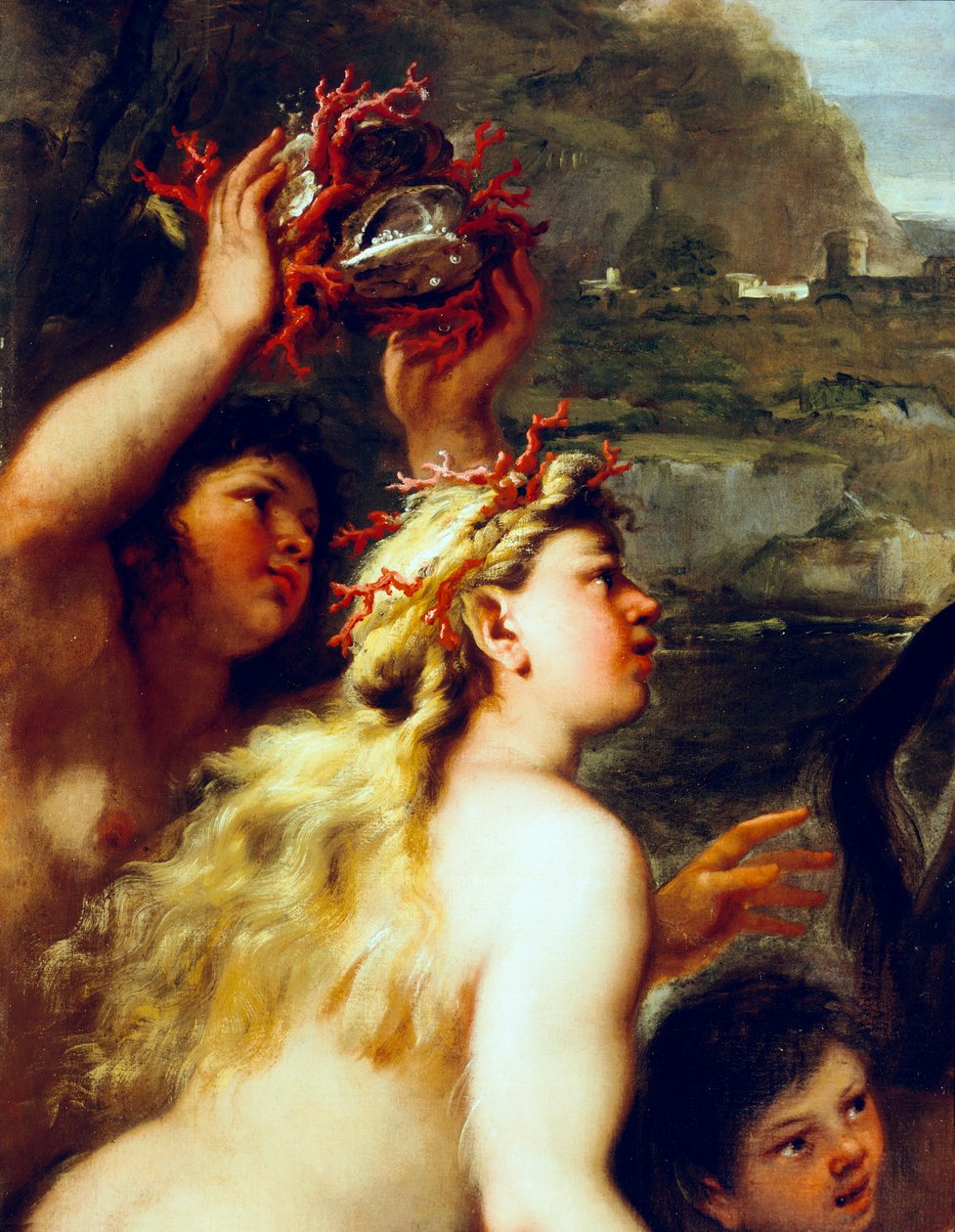 Únos Evropy, Luca Giordano (1634-1705), olej na plátně, Detail od Luca Giordano