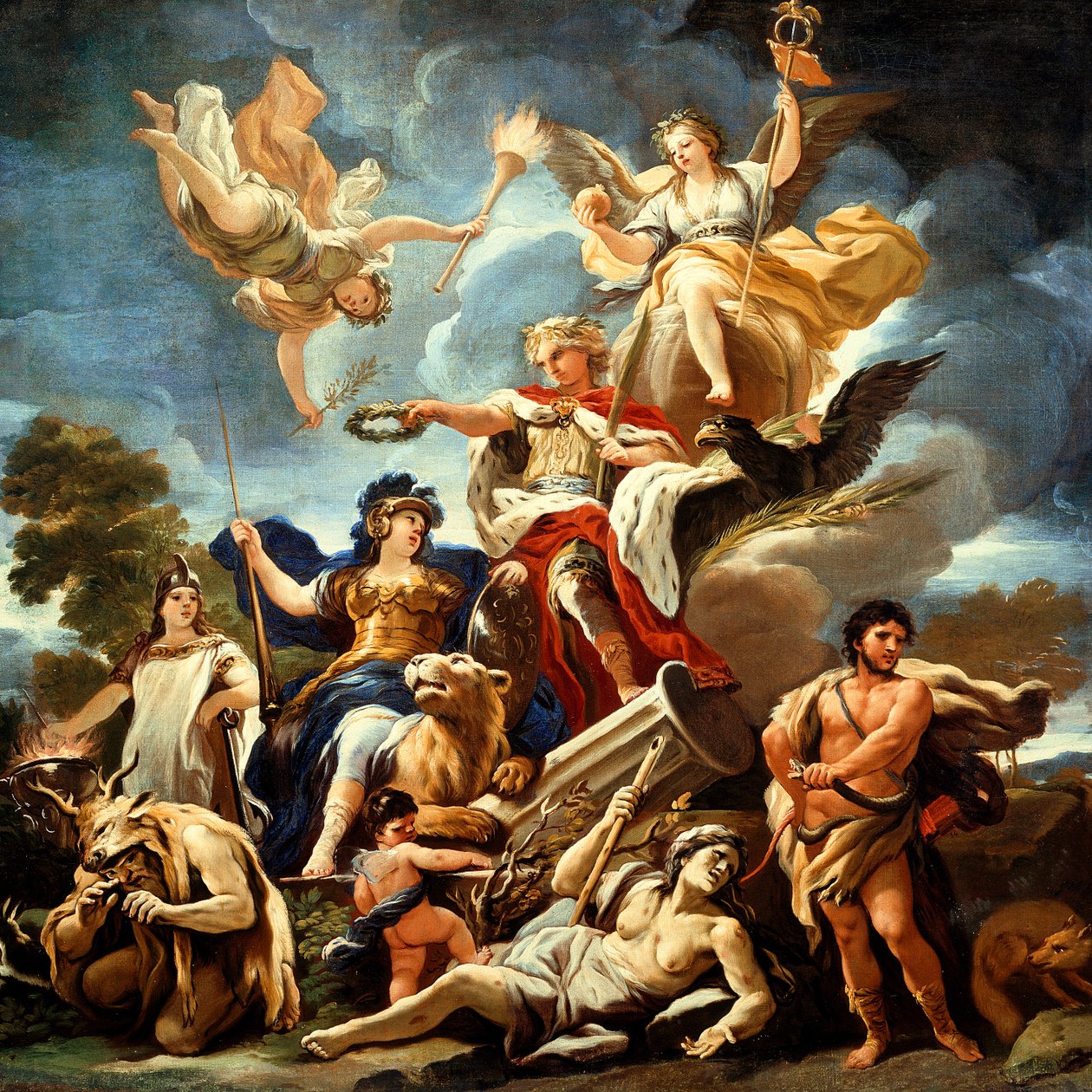 Alegorie pevnosti, Luca Giordano, olej na plátně od Luca Giordano