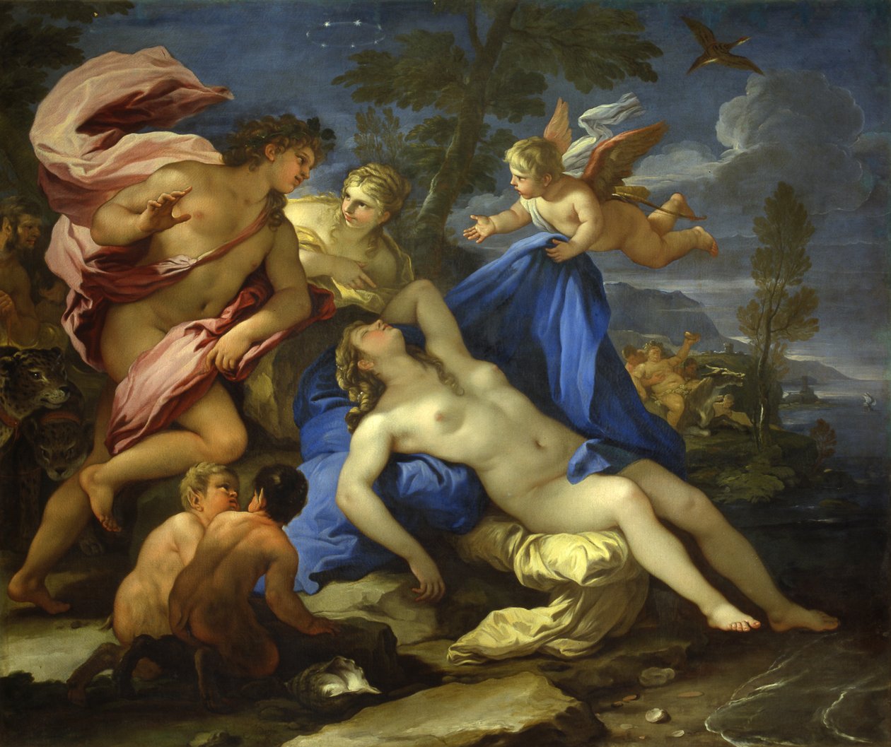 Ariadna opuštěná Theseem na Naxu, cca 1675-1680. od Luca Giordano