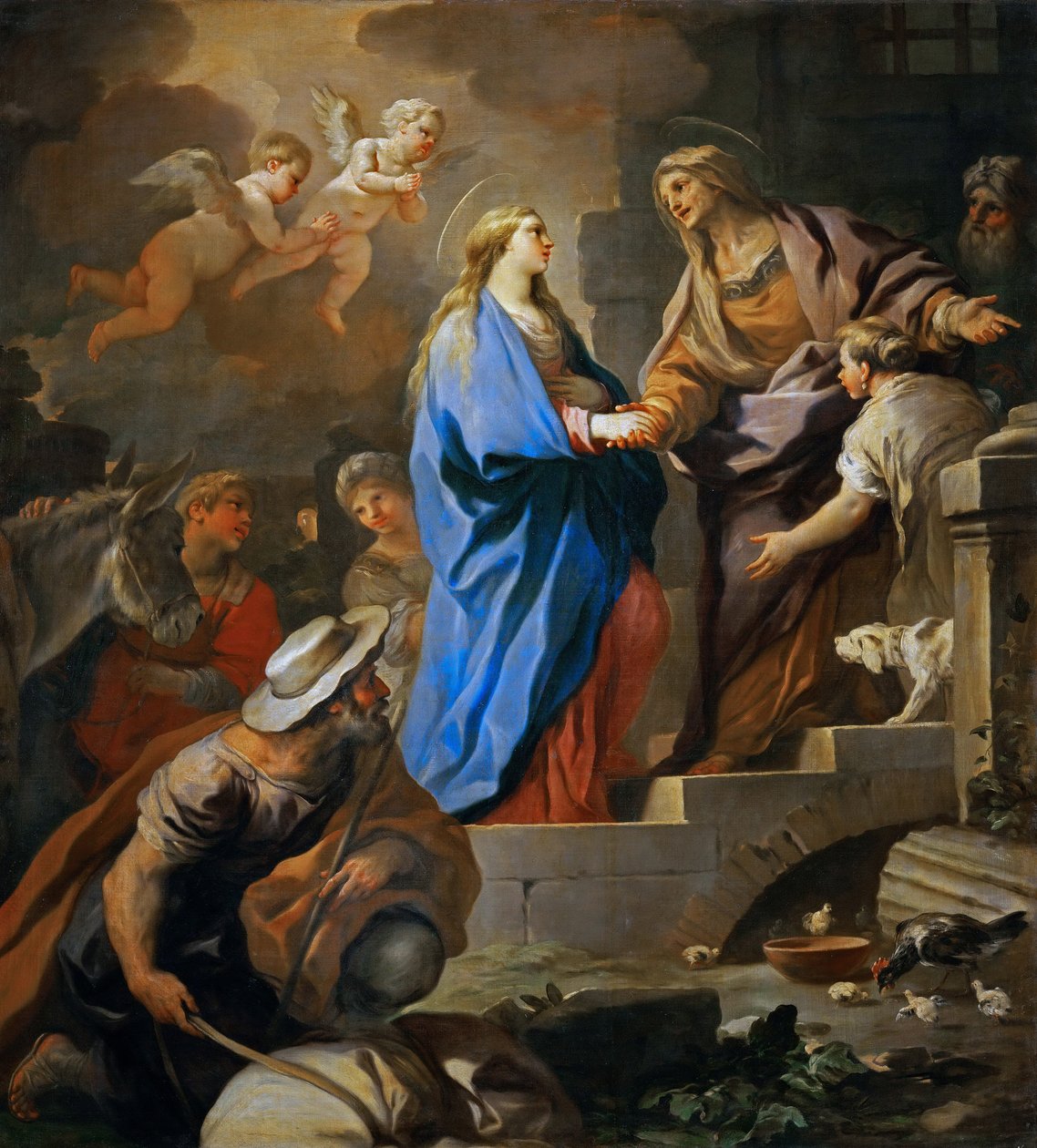 Baroko: Navštívení par Giordano, Luca (1632-1705), cca 1696. Olej na plátně, 206x187. Uměleckohistorické muzeum, Vienne od Luca Giordano